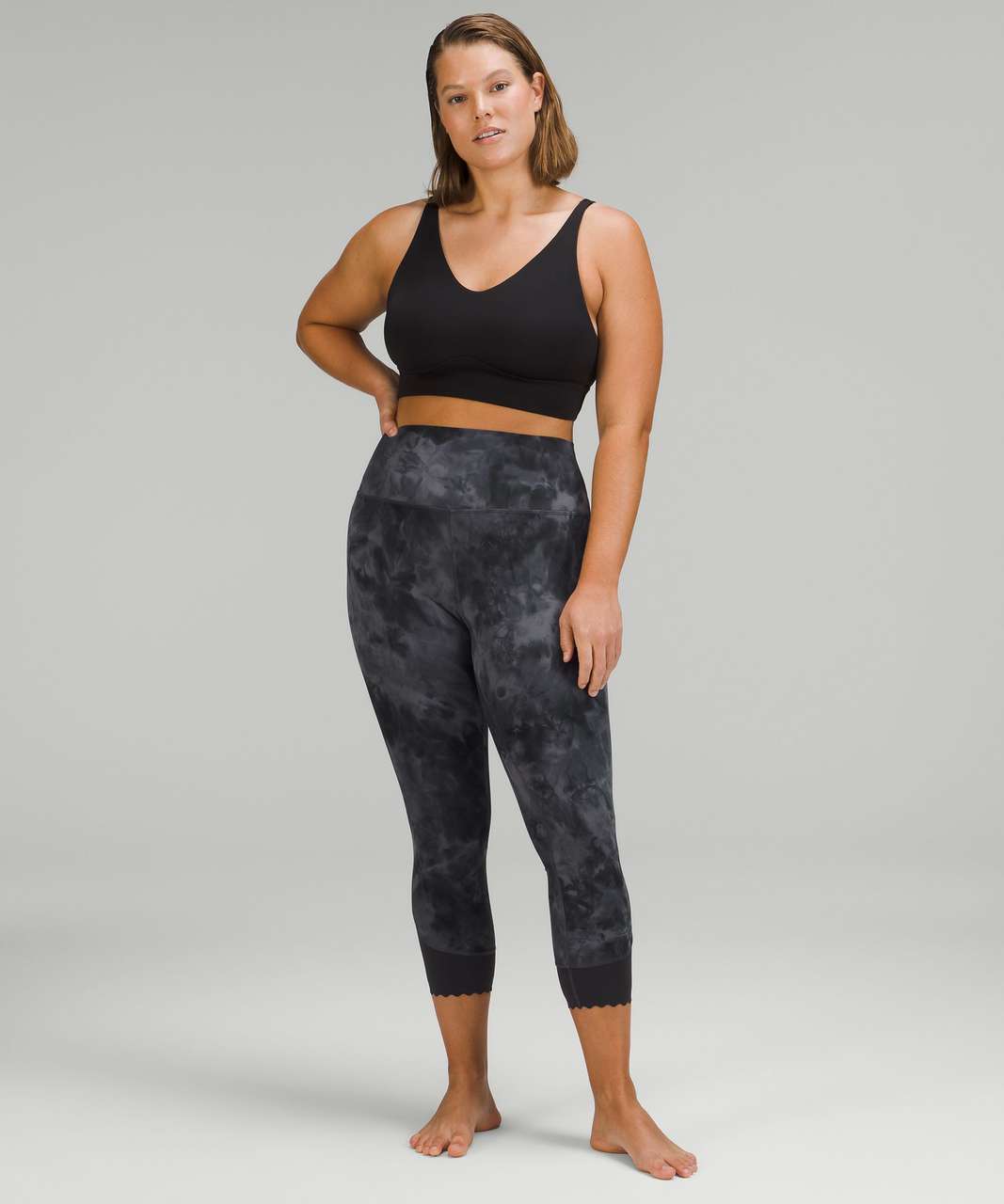 Lululemon Align High-Rise Crop with Pockets 23 - Diamond Dye Silver Blue  Tidewater Teal Graphite Grey - lulu fanatics