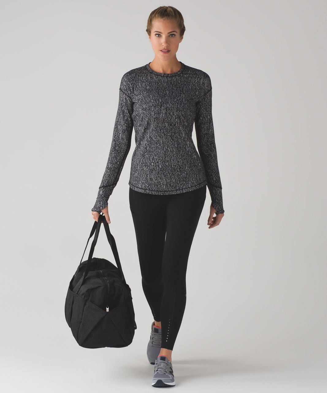 Lululemon Outrun Long Sleeve - Running Luon Suited Jacquard Arctic