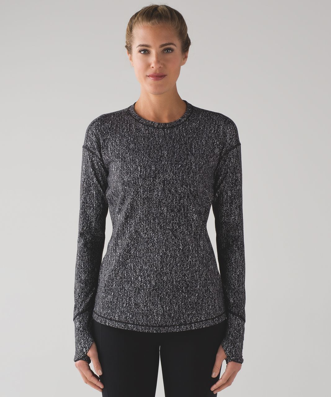 Lululemon Outrun Long Sleeve - Suited Print White Black