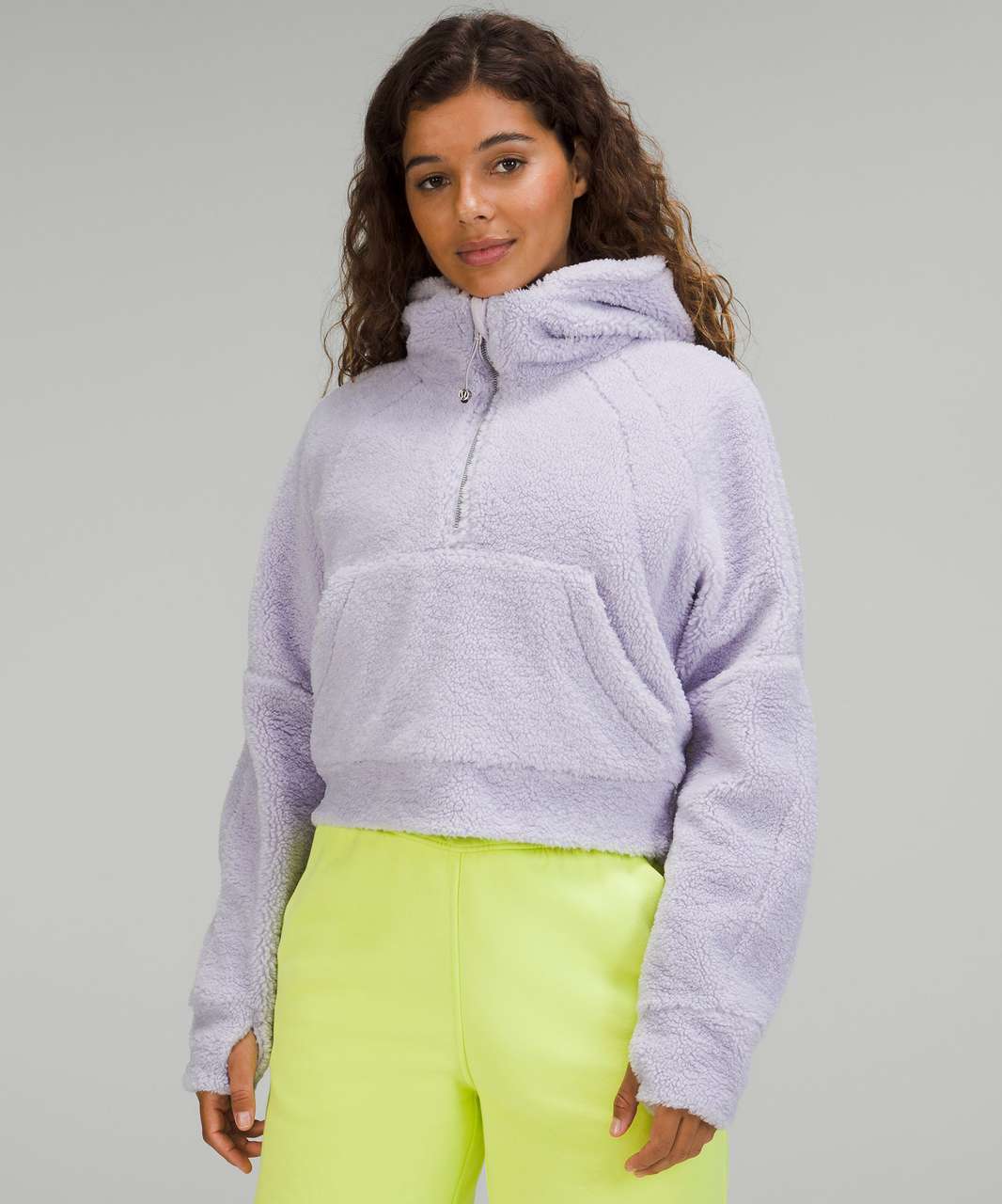 Lululemon Scuba Oversized Half-Zip Fleece Hoodie - Faint Lavender - lulu  fanatics