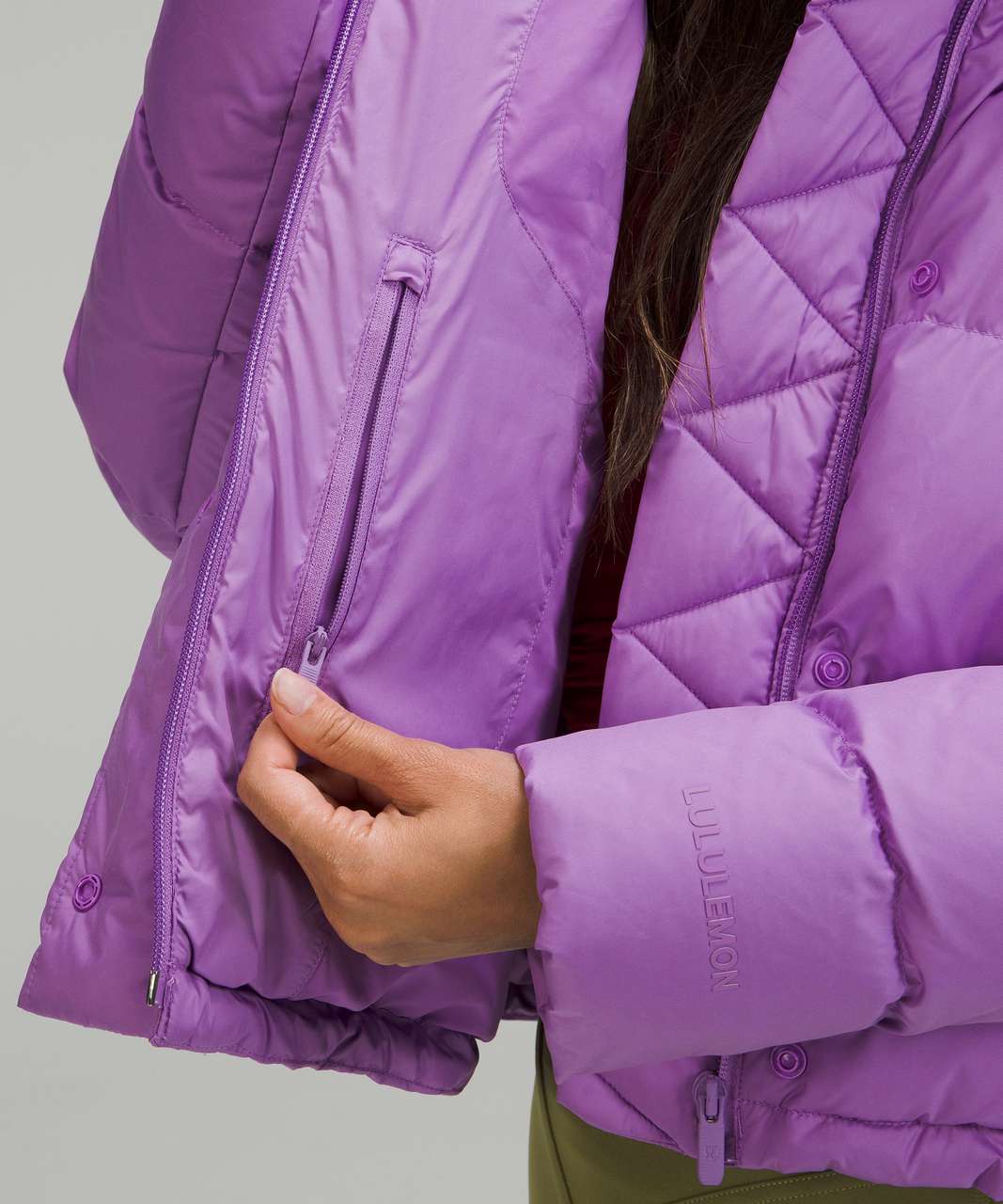 Patou cropped puffer jacket - Purple