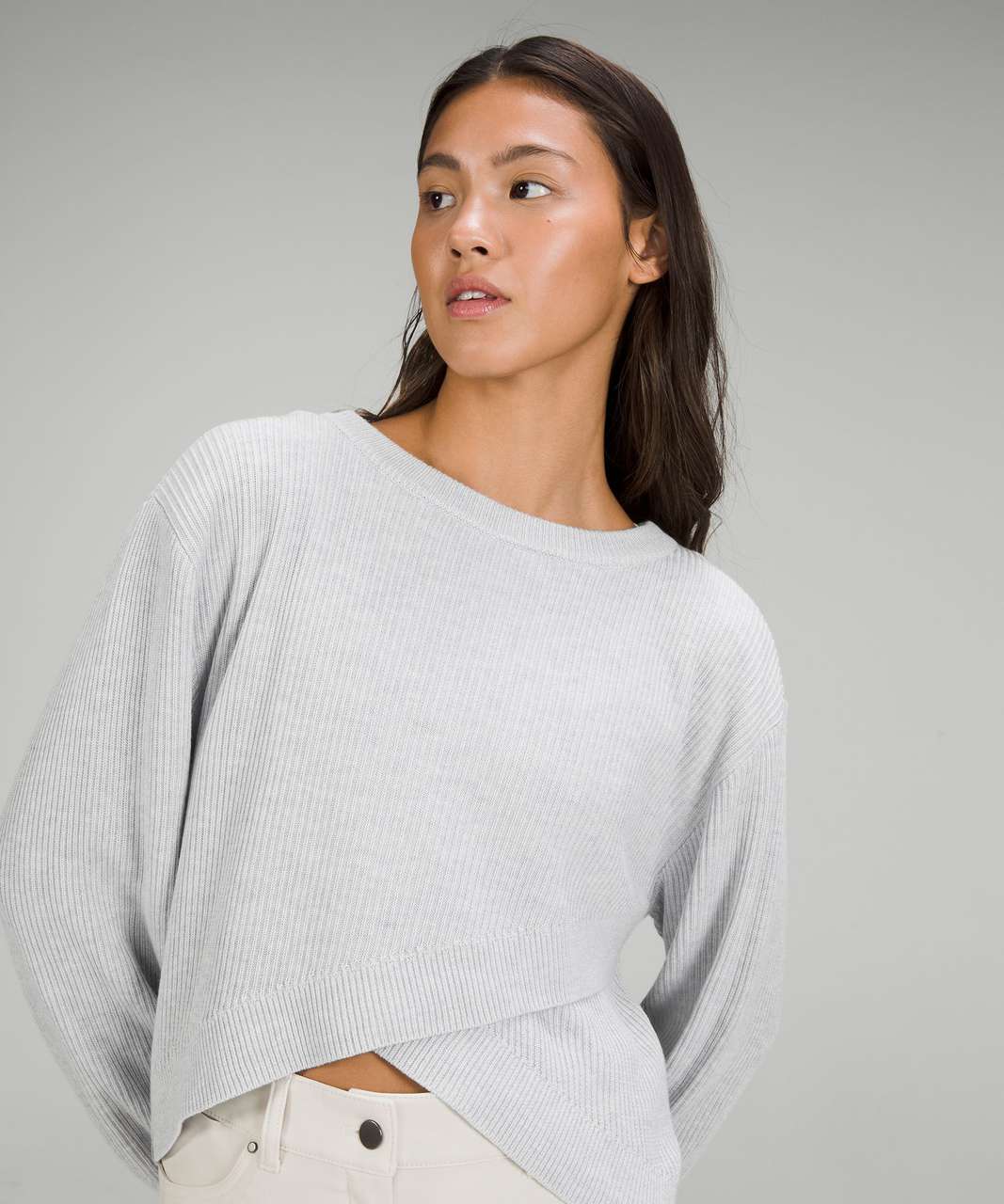 Crossover clearance button sweater