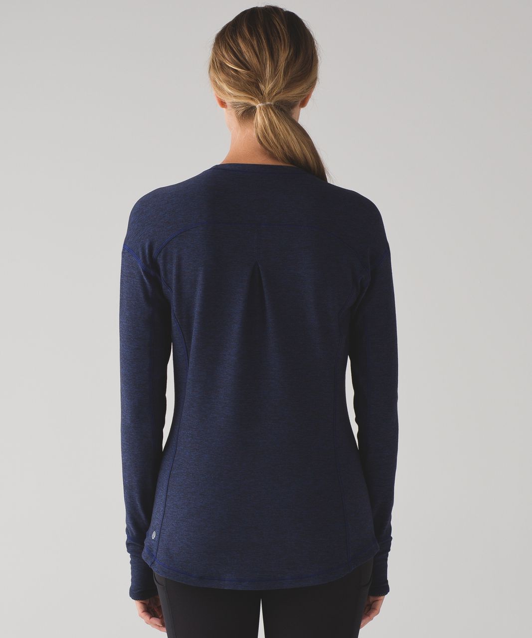 Lululemon Outrun Long Sleeve - Heathered Hero Blue / Black