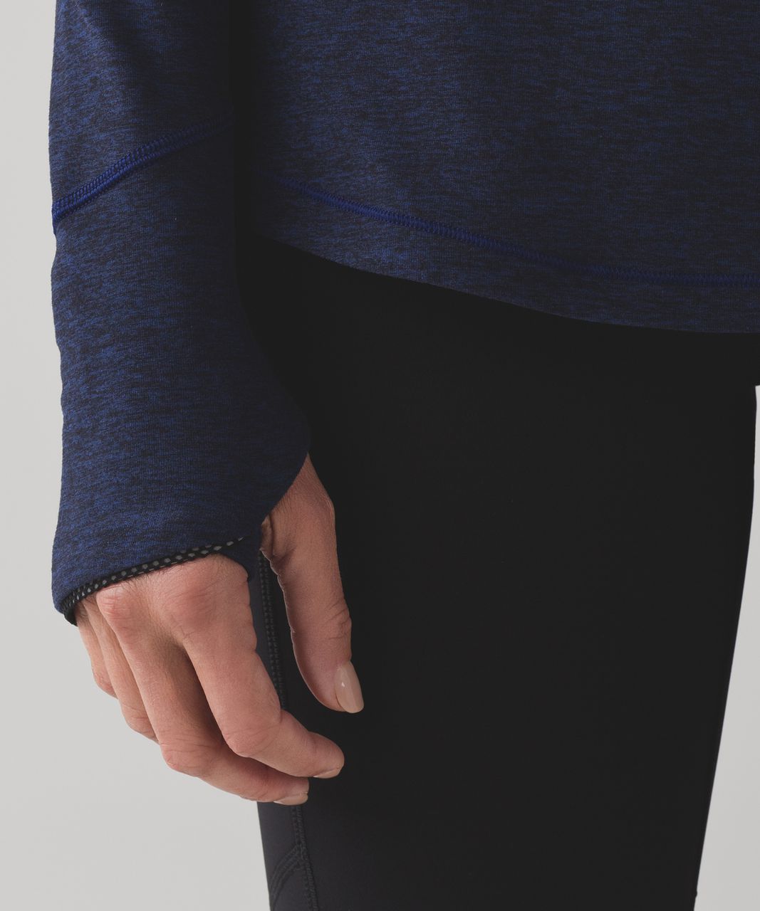 Lululemon Outrun Long Sleeve - Heathered Hero Blue / Black