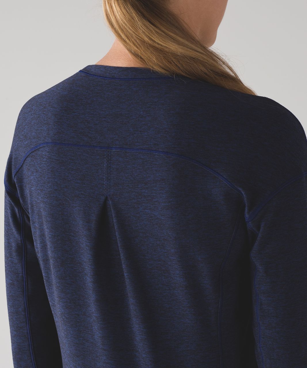 Lululemon Outrun Long Sleeve - Heathered Hero Blue / Black