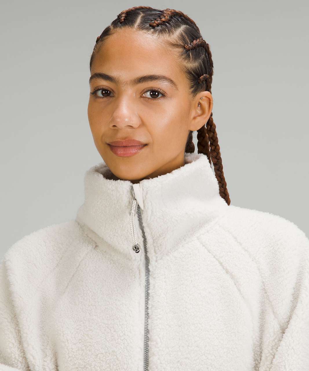 Lululemon Scuba Oversized Fleece Funnel-Neck Half-Zip - White Opal - lulu  fanatics