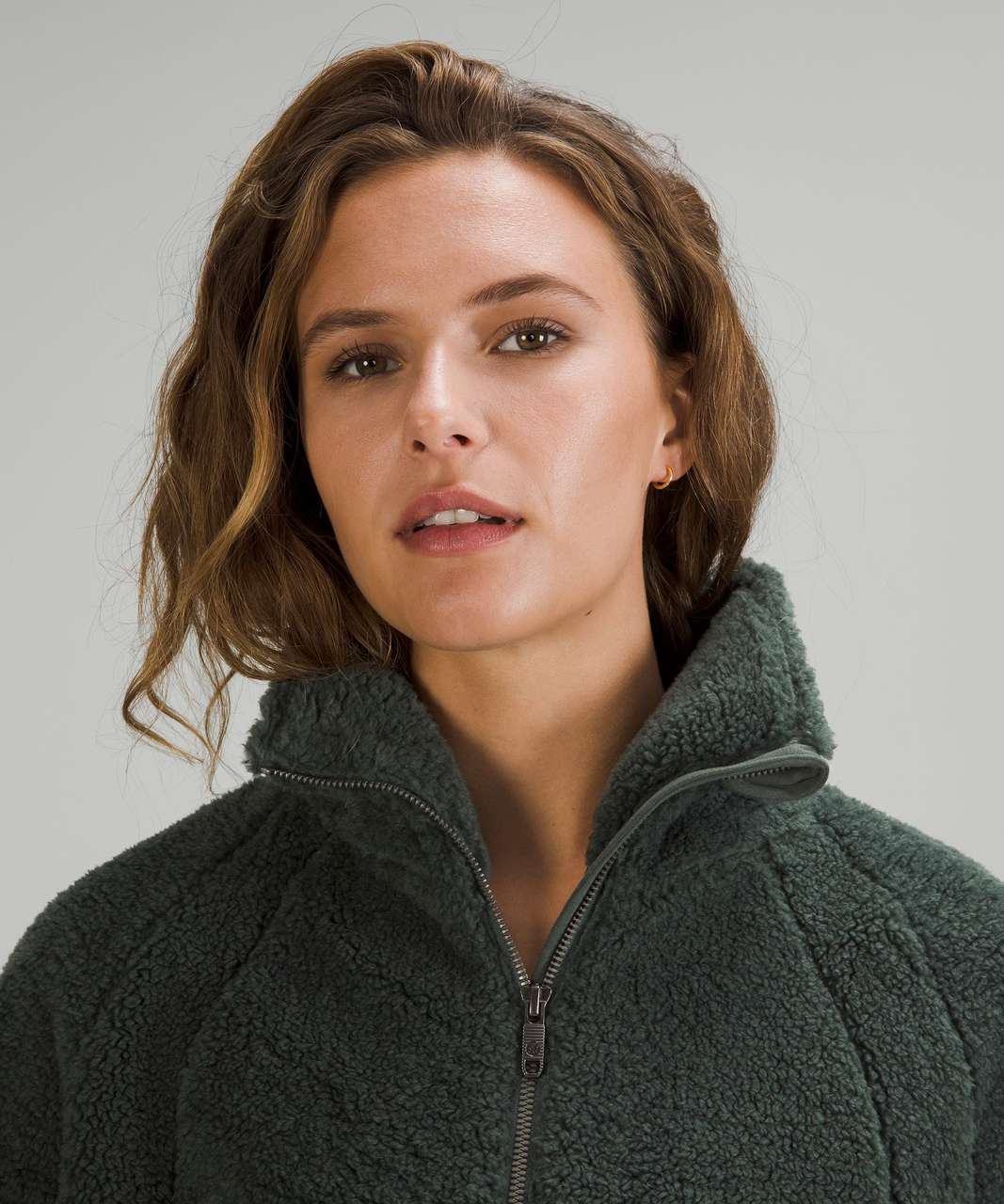 Lululemon Scuba Oversized Fleece Funnel-Neck Half-Zip - Smoked Spruce -  lulu fanatics