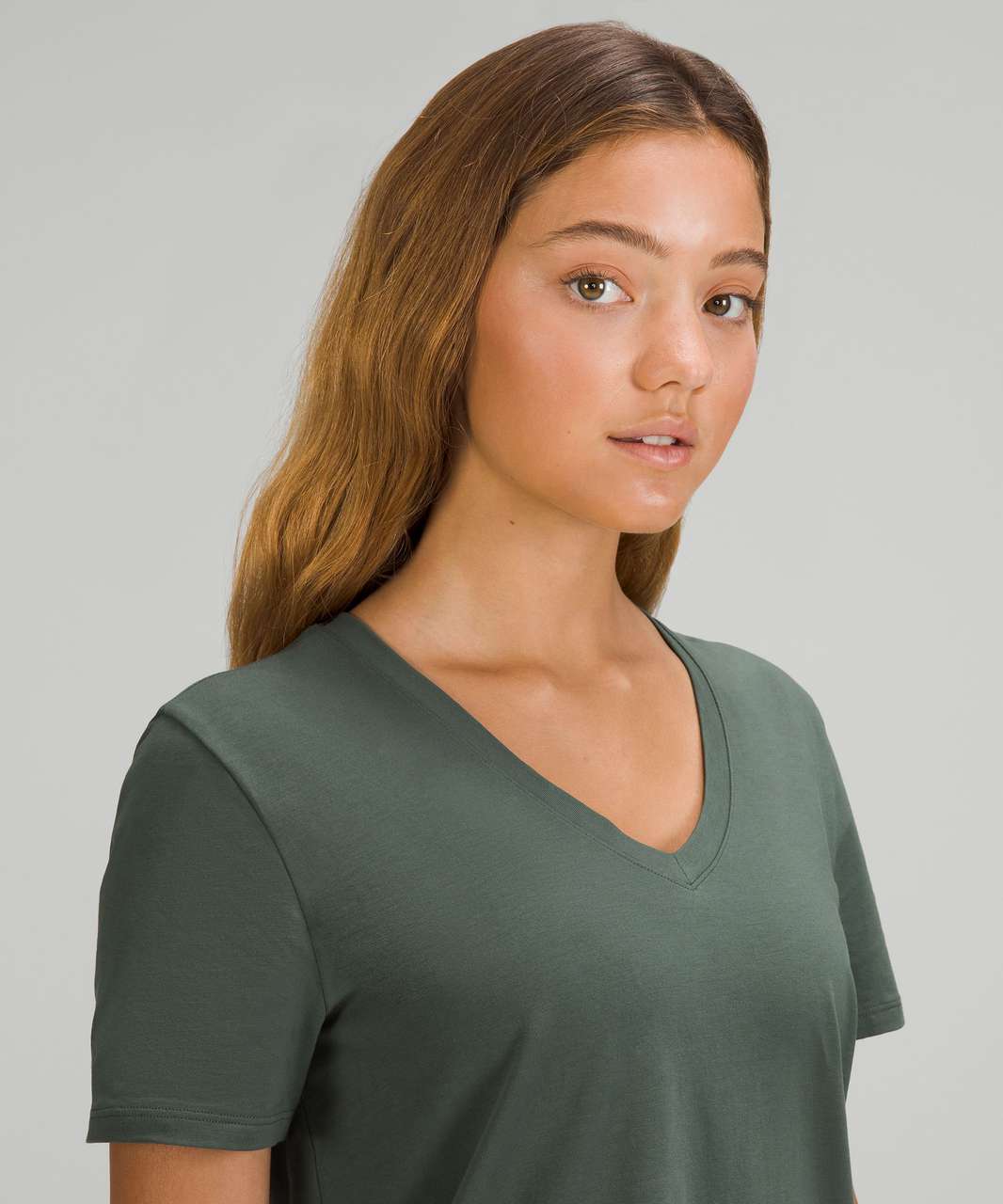 Lululemon Love Tee Short Sleeve V-Neck T-Shirt Rainforest Green Size 12/14  - $10 - From Olga
