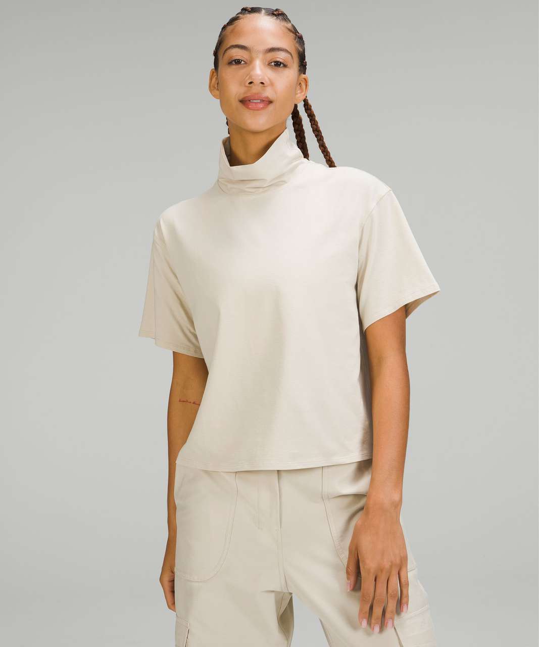 Lululemon Relaxed-Fit Cotton-Blend Turtleneck T-Shirt - Natural