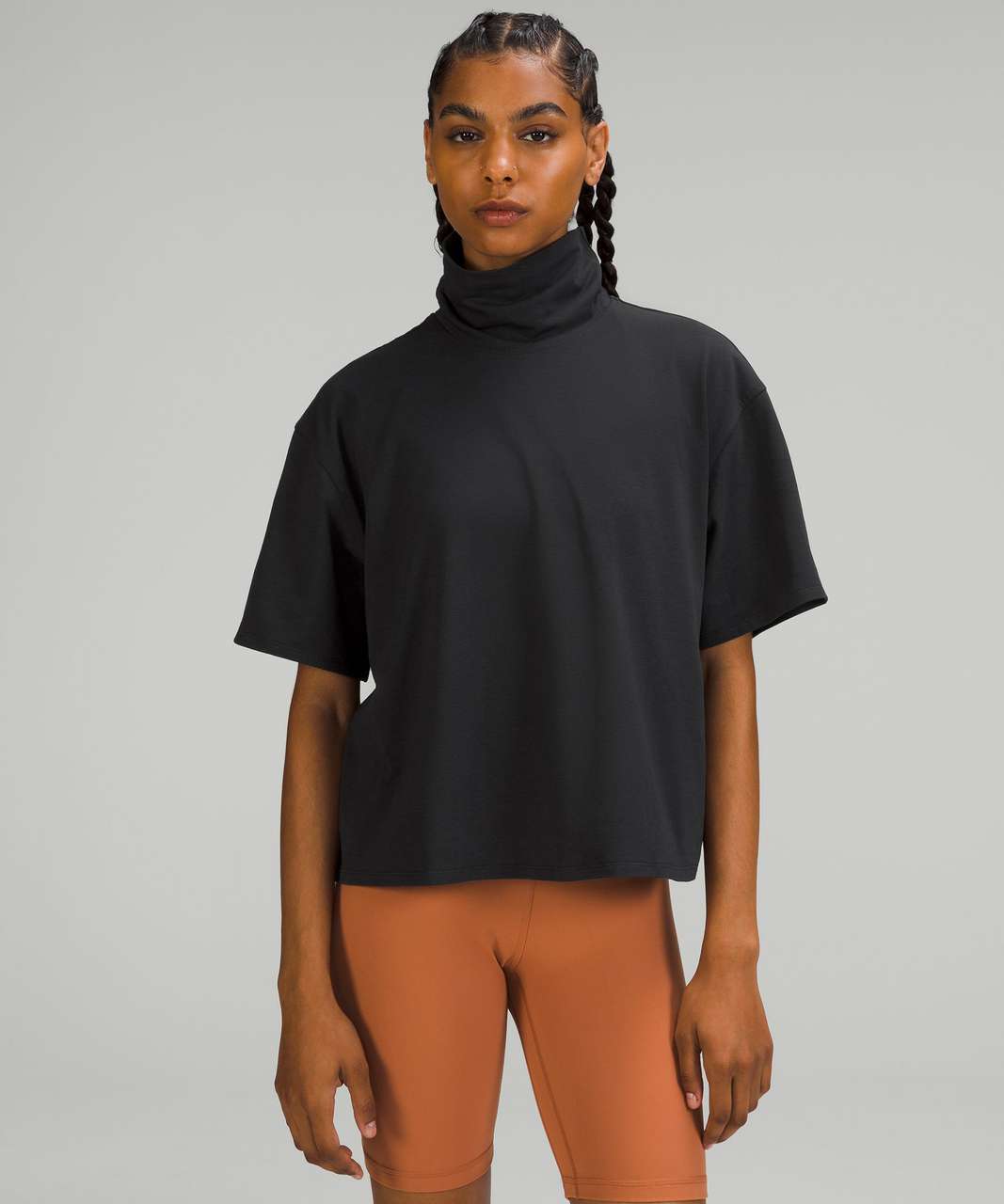 Chic Black Top - Mock Neck Top - Short Sleeve Top - Basic Top - Lulus