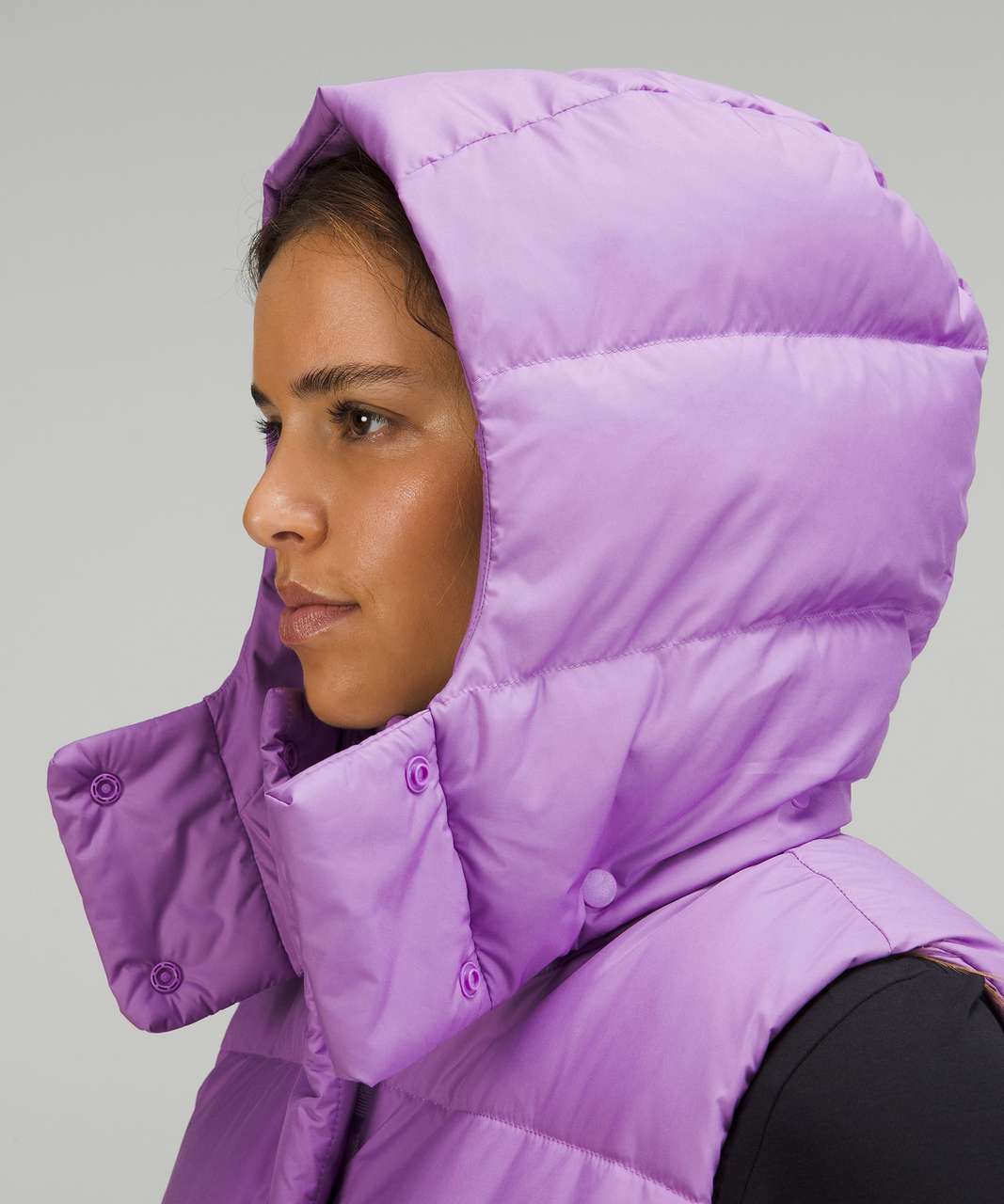 Purple Cropped Puffer Vest - Saman Butik