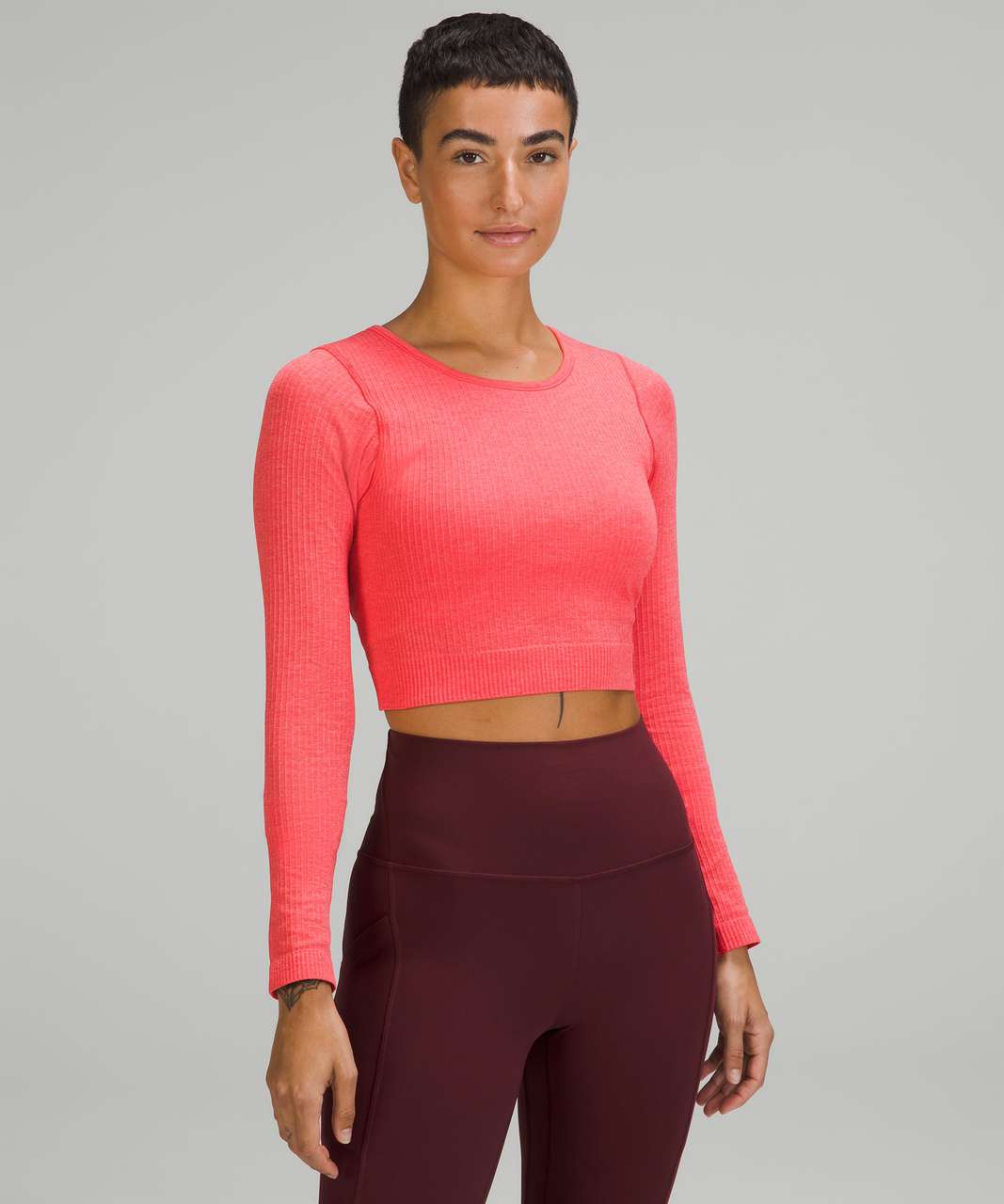 Lululemon Ebb To Street Long Sleeve Shirt In Smoky Red