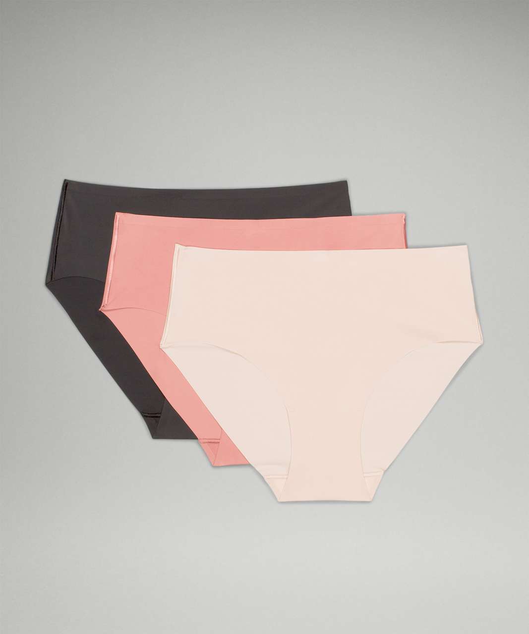 Lululemon InvisiWear High-Rise Bikini Underwear 3 Pack - Black / Misty Shell  / Brier Rose - lulu fanatics