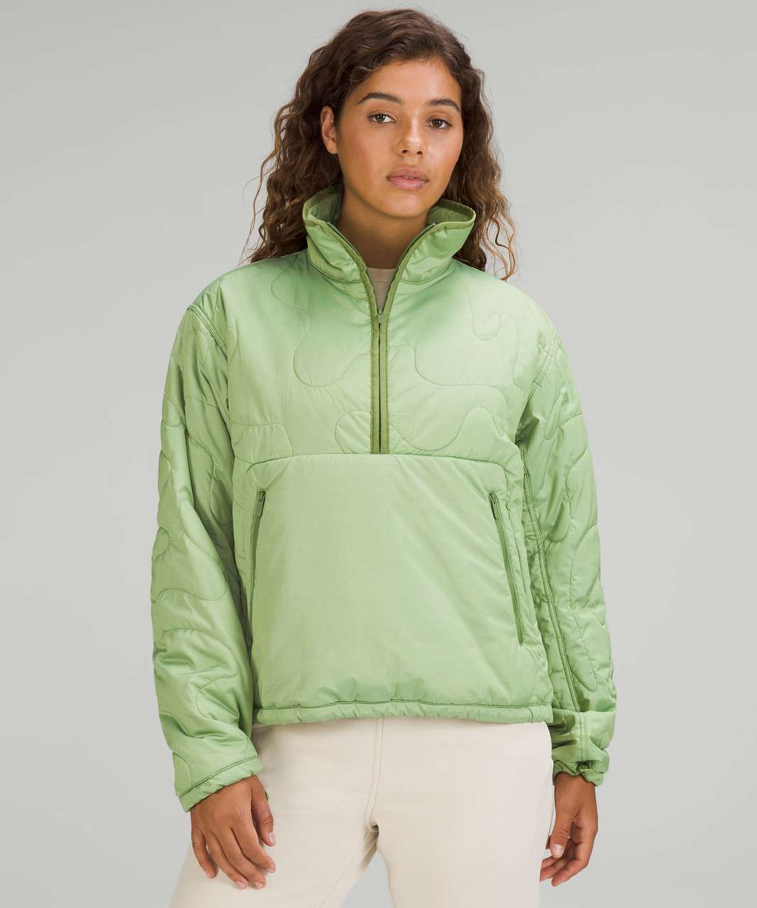 Lululemon Insulated Quilted Pullover Jacket - Heathered Green Foliage