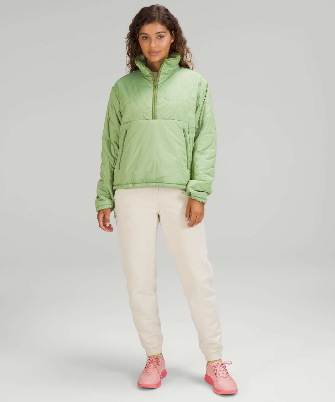 Lululemon Insulated Quilted Pullover Jacket - Heathered Green Foliage