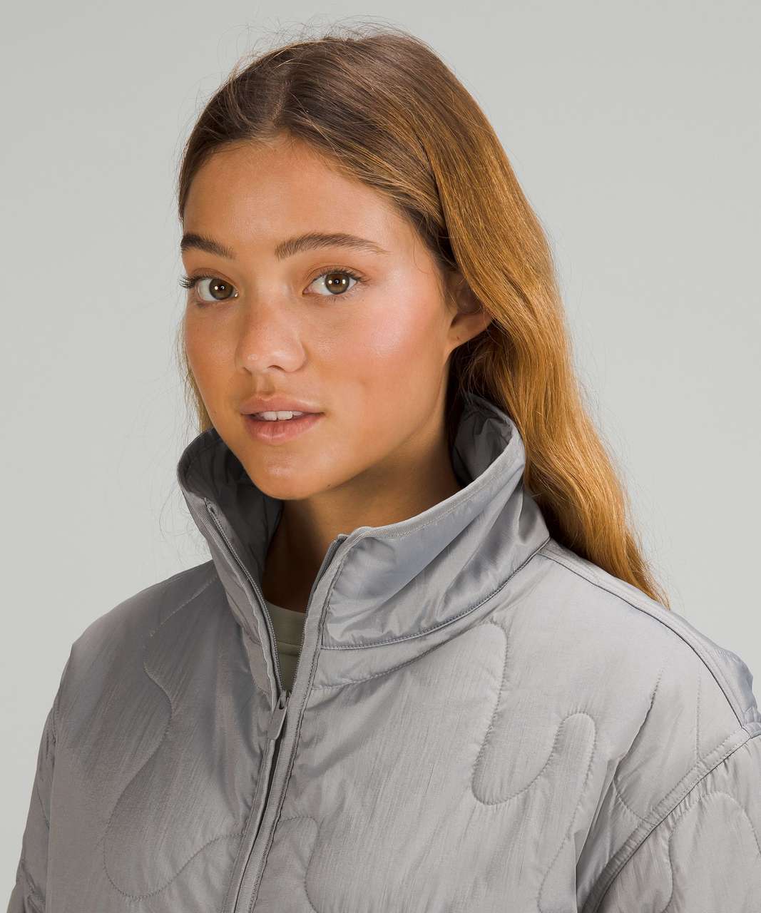 Lululemon Insulated Quilted Pullover Jacket - Heathered Gull Grey