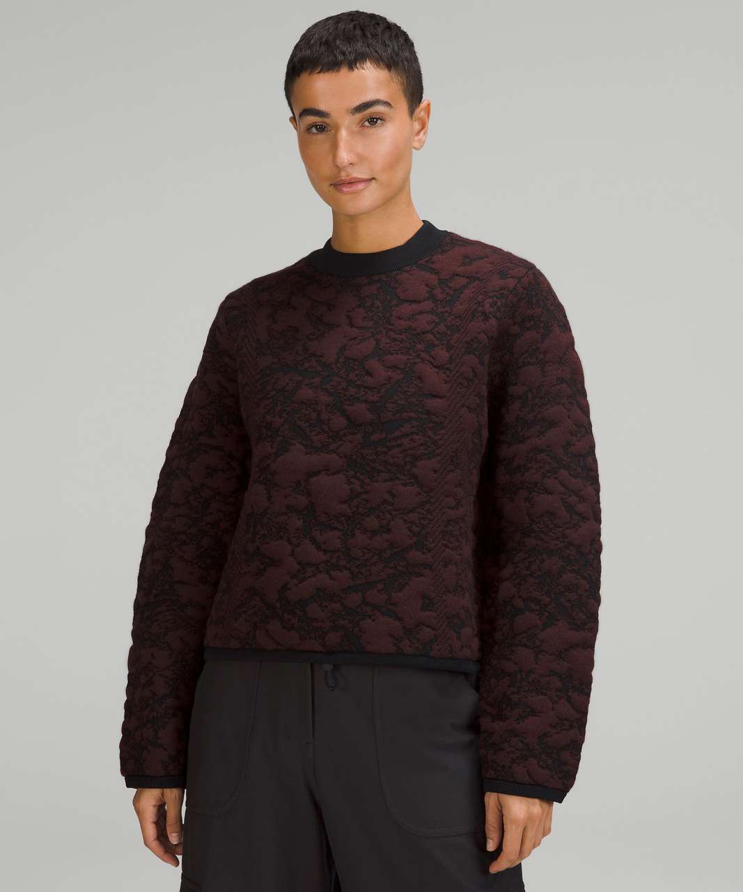 Lululemon Jacquard Multi-Texture Crew Neck Sweater - Heathered Vapor - lulu  fanatics