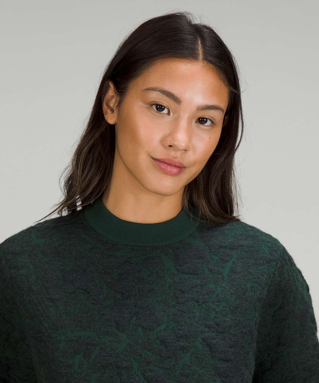 Lululemon Jacquard Multi-Texture Crew Neck Sweater - Heathered Smoked Spruce