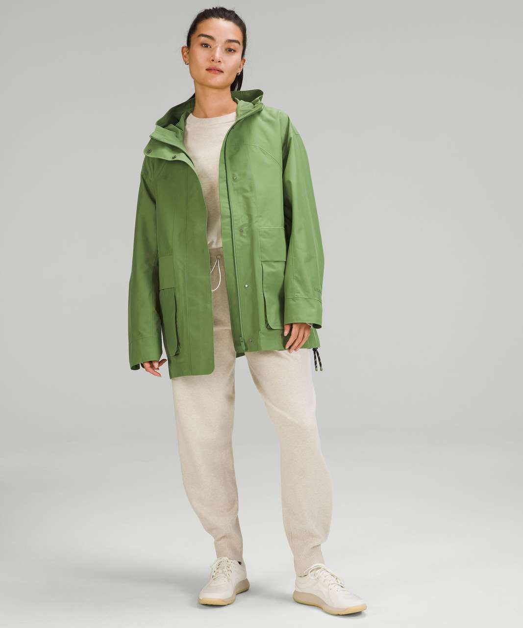 Lululemon Oversized Hooded Rain Jacket - Green Foliage - lulu fanatics