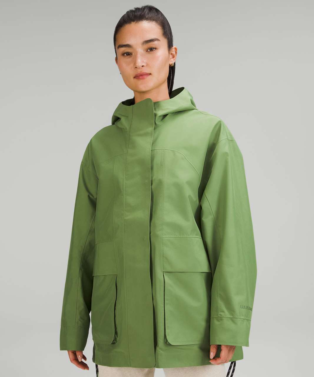 Lululemon Oversized Hooded Rain Jacket - Green Foliage - lulu fanatics