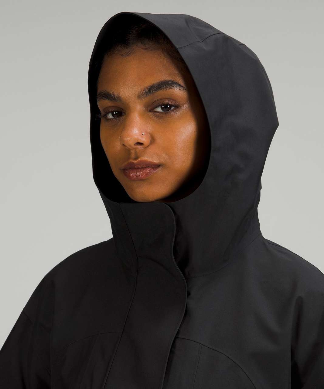 Lululemon Oversized Hooded Rain Jacket - Black - lulu fanatics