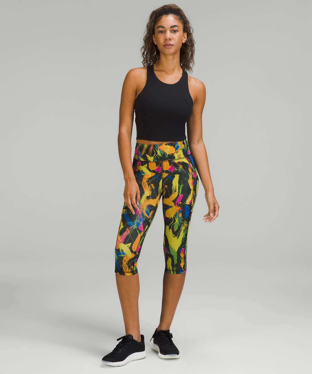 Lululemon Invigorate High-Rise Crop 17 - Undertone Black Multi - lulu  fanatics