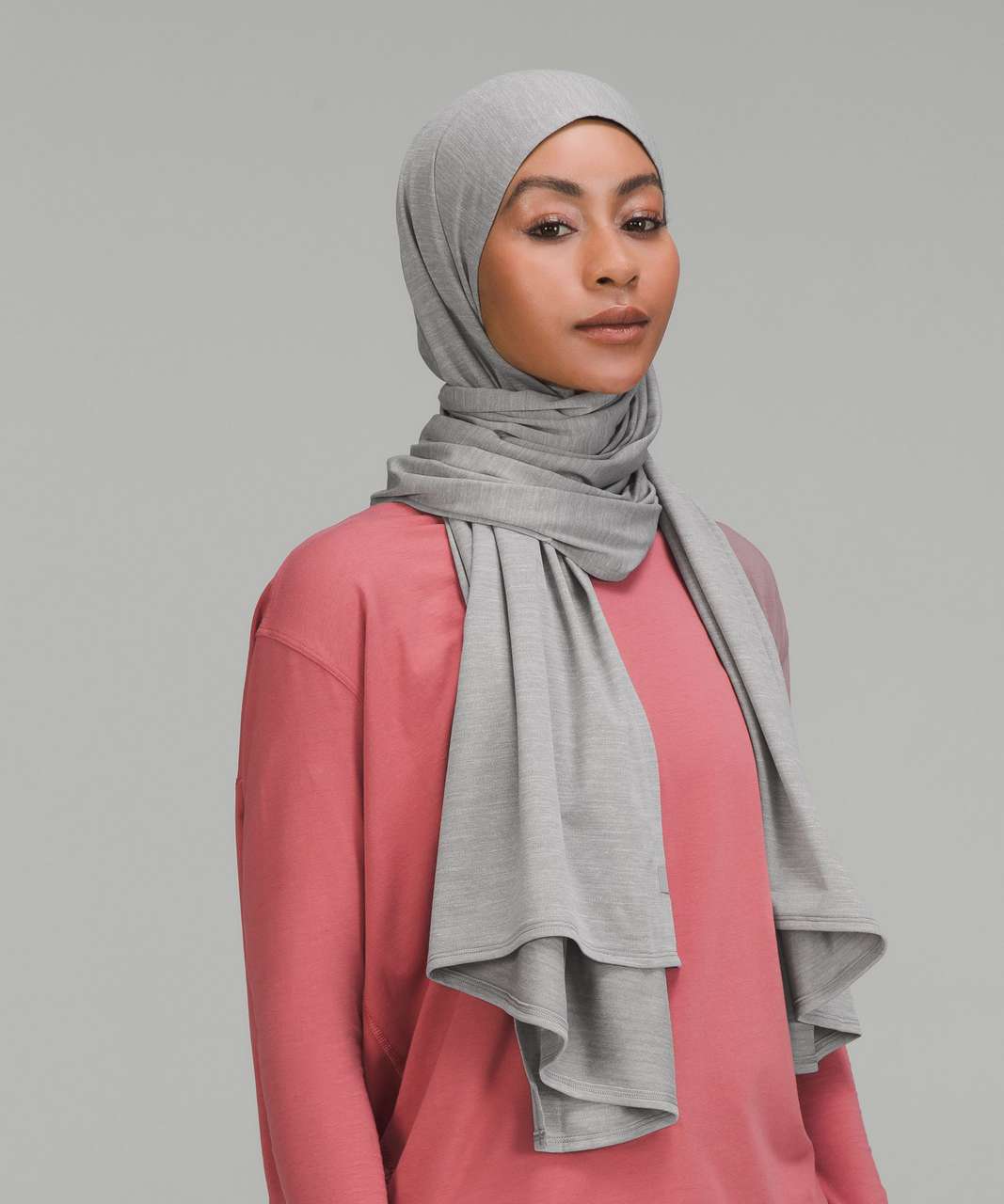 Lululemon Scarf-Style Hijab - Heathered Gull Grey - lulu fanatics