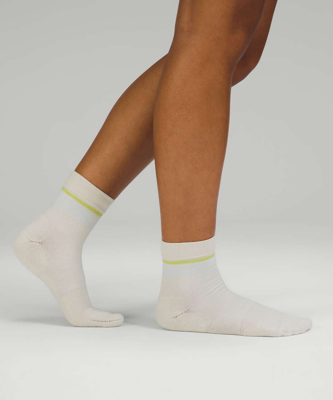 Lululemon Daily Stride Mid-Crew Sock 3 Pack *Stripe - White / Natural Ivory / White