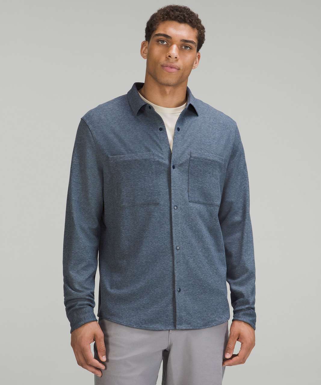 Lululemon Soft Knit Overshirt - Heathered True Navy - lulu fanatics