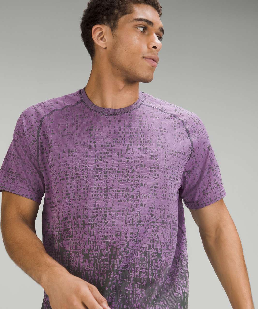 Lululemon Metal Vent Tech Short Sleeve Shirt 2.0 - Cube Calibrate Purple Blossom Light / Smoked Spruce