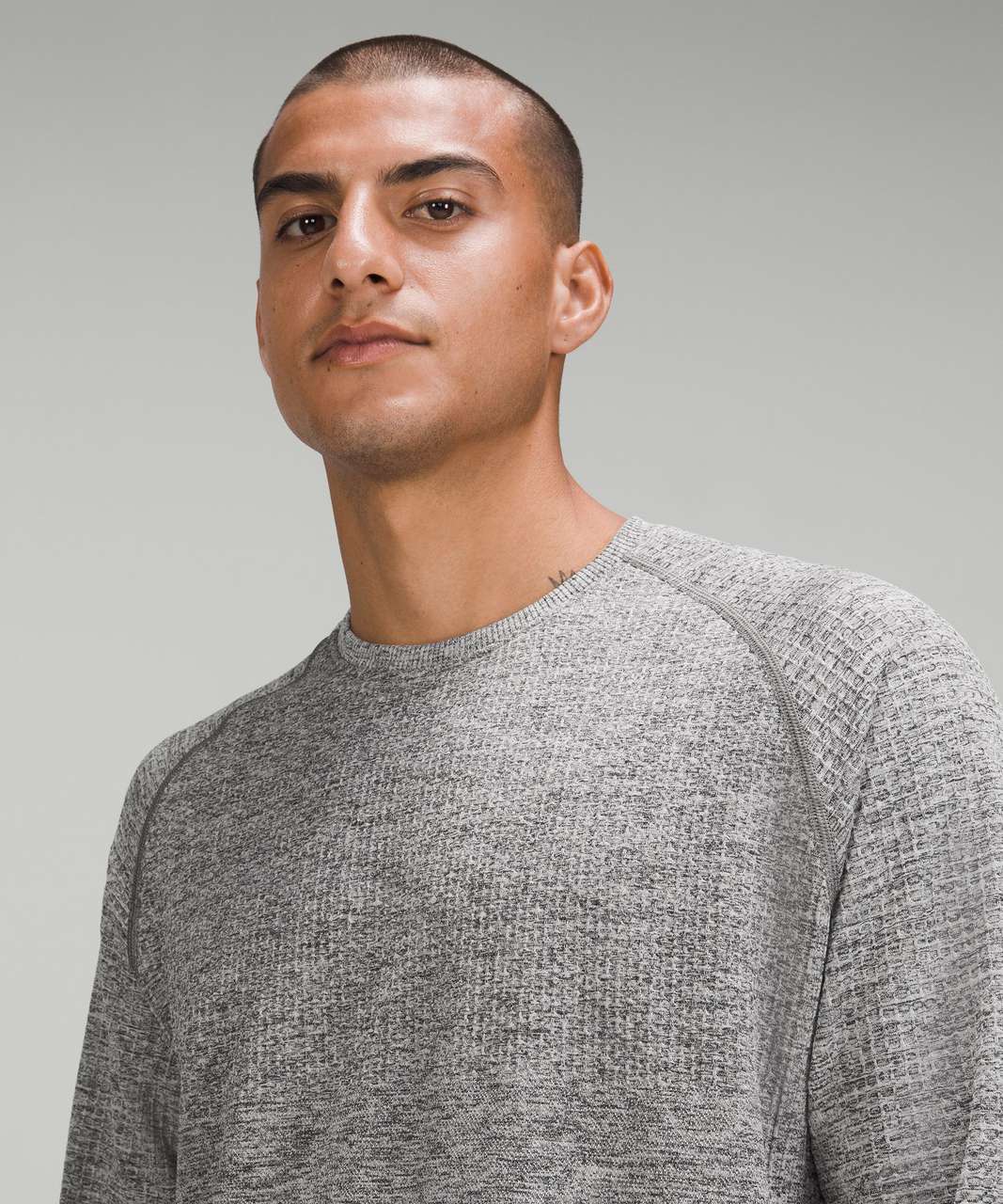 Lululemon Engineered Warmth Long Sleeve Crew - Vapor / Gull Grey / Black