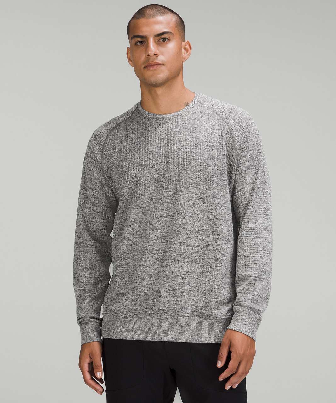 Lululemon Engineered Warmth Long Sleeve Crew - Vapor / Gull Grey / Black