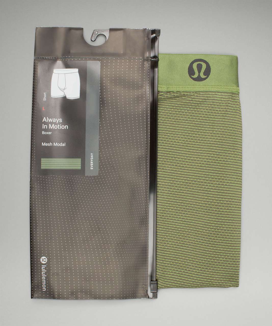 Lululemon Always In Motion Mesh Boxer 5" - Jumie Stripe Print Green Foliage Carob Brown