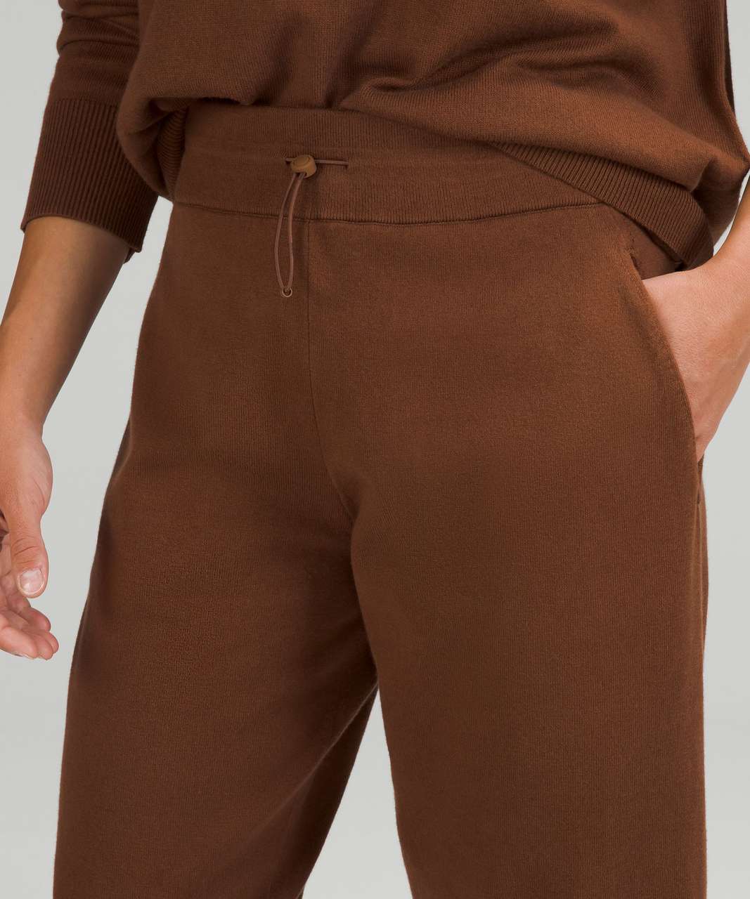 Lululemon Cotton-Cashmere Knit Mid-Rise Jogger - Roasted Brown - lulu  fanatics