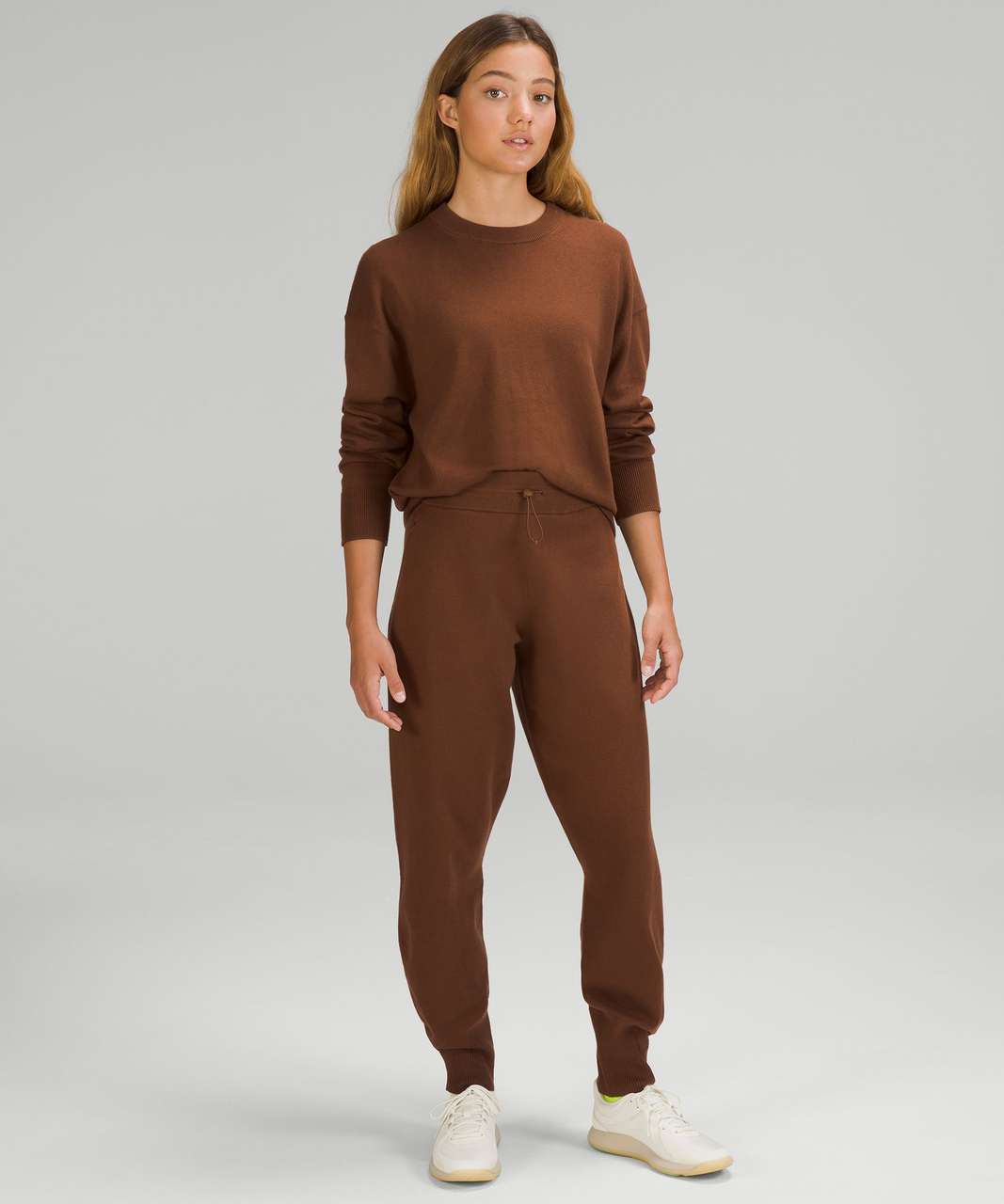 Lululemon Cotton-Cashmere Knit Mid-Rise Jogger - Roasted Brown