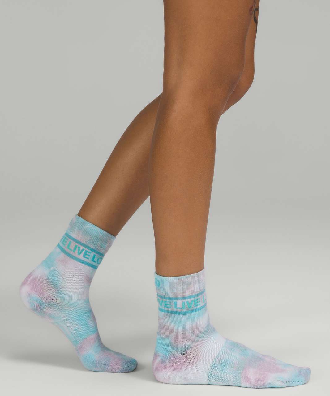 Lululemon Daily Stride Mid-Crew Sock *Tie Dye lululemon - Pink Peony / Electric Turquoise