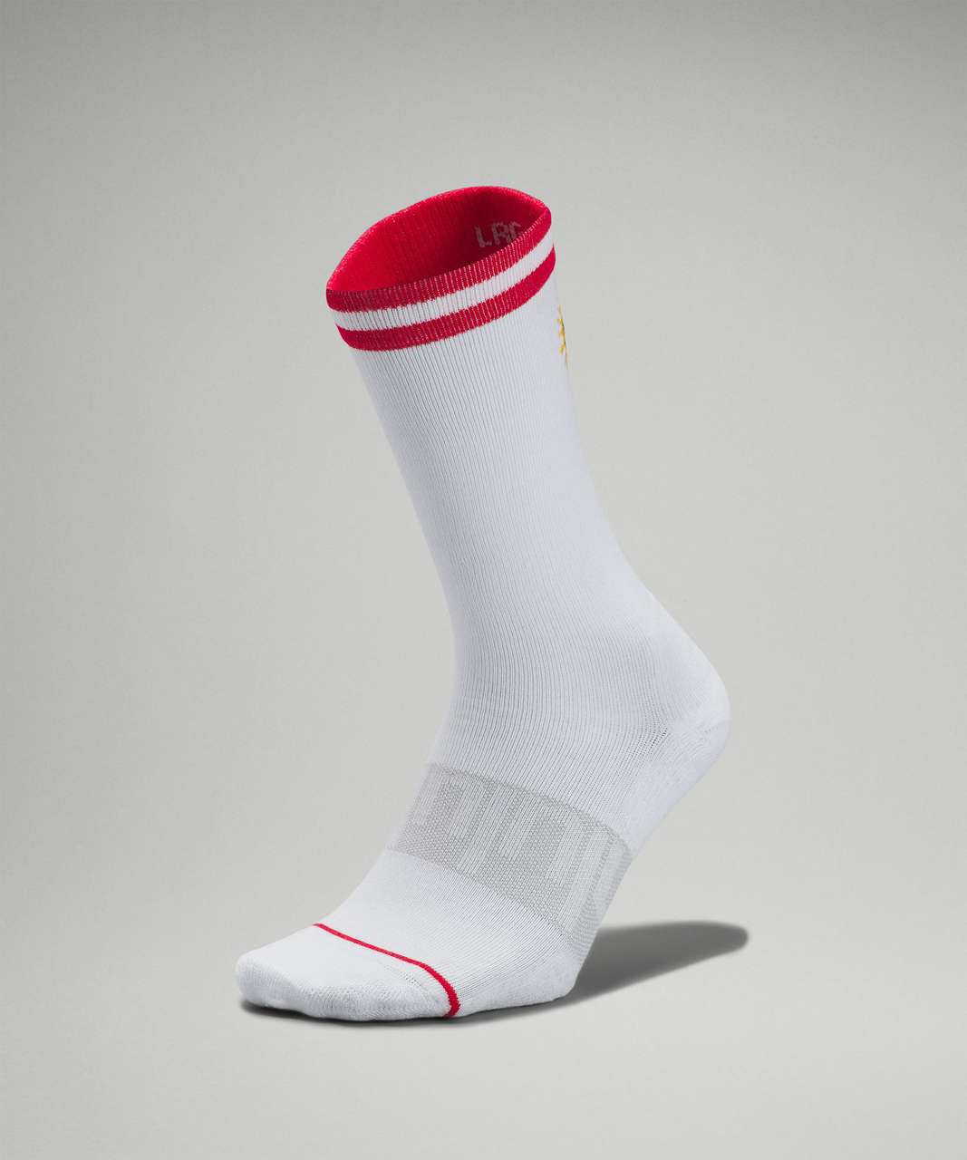 Lululemon Daily Stride Crew Sock *Sun Rainbow - White / Lulu Red