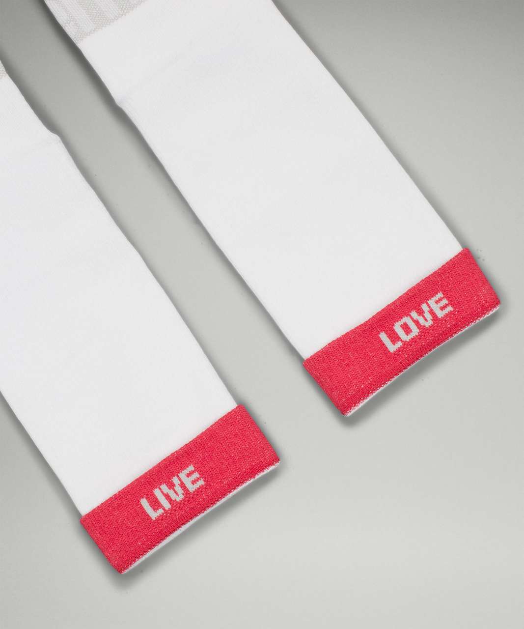 Lululemon Daily Stride Crew Sock *Sun Rainbow - White / Lulu Red