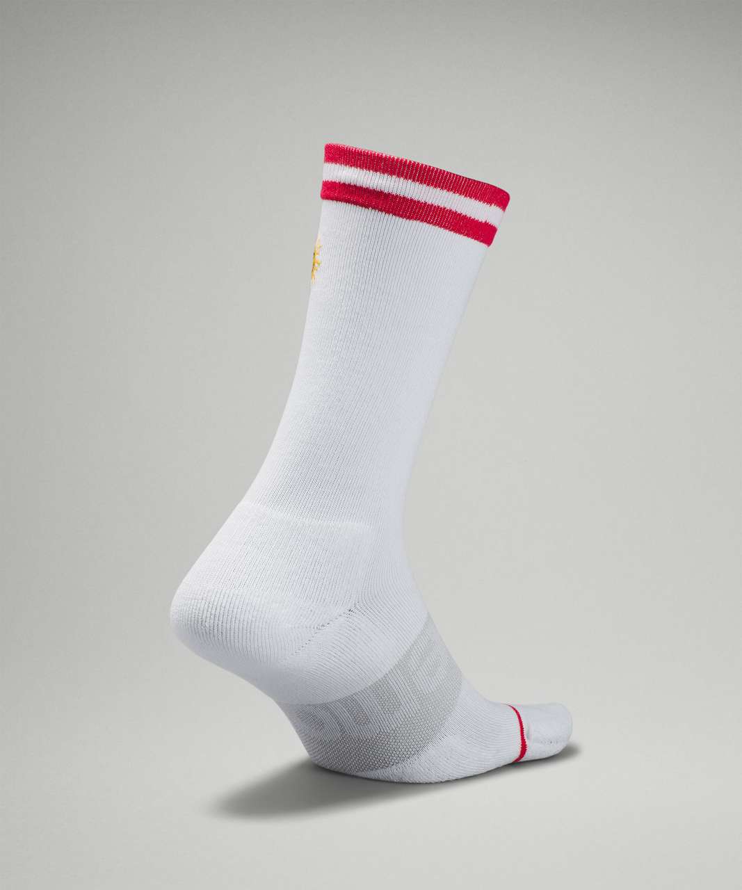 Lululemon Daily Stride Crew Sock *Sun Rainbow - White / Lulu Red