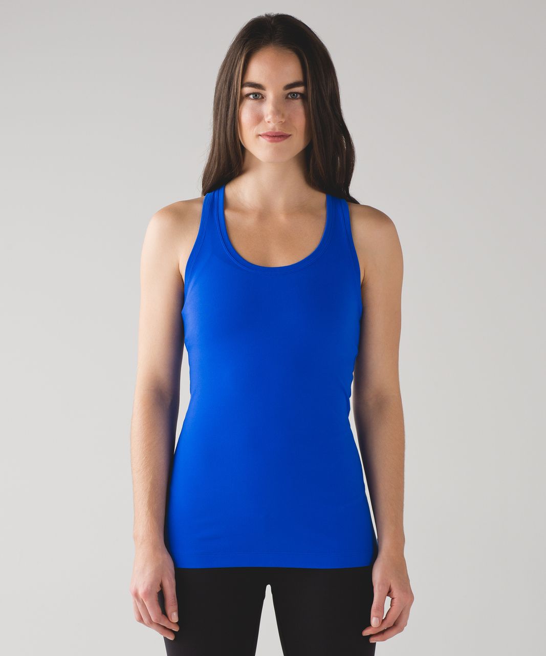 Lululemon Women Sport Top Blue Size 10 Racer back Logo Athletic Sport