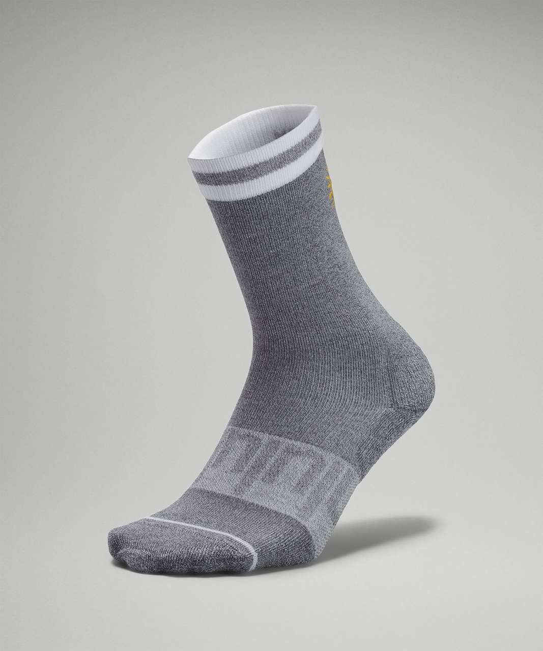 Lululemon Daily Stride Crew Sock *Sun Rainbow - Heather Grey / White