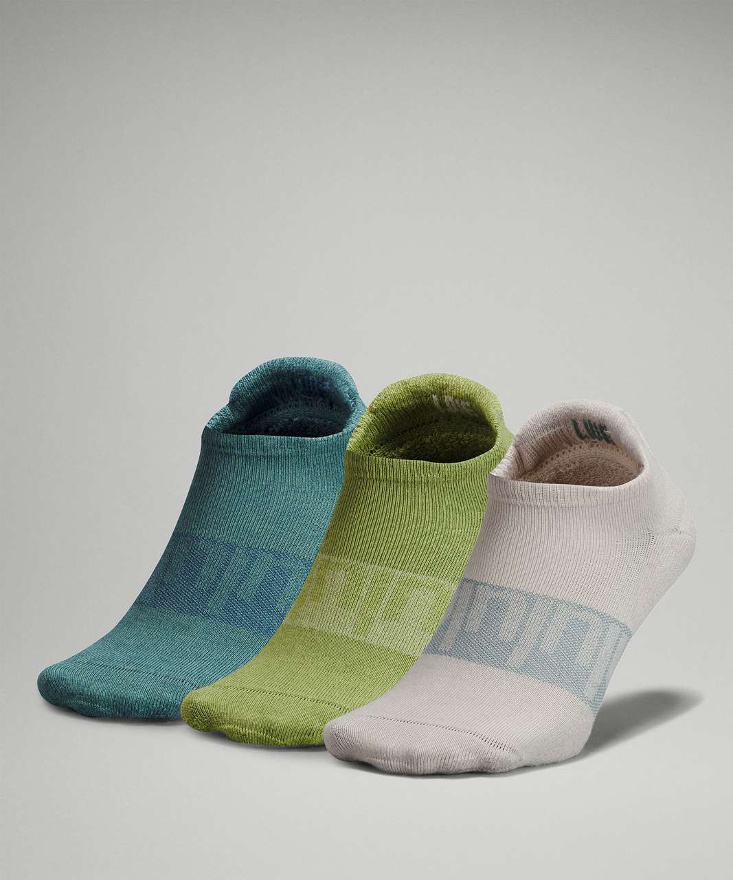Lululemon Daily Stride Low-Ankle Sock 3 Pack - Natural Ivory / Green Foliage / Tidewater Teal