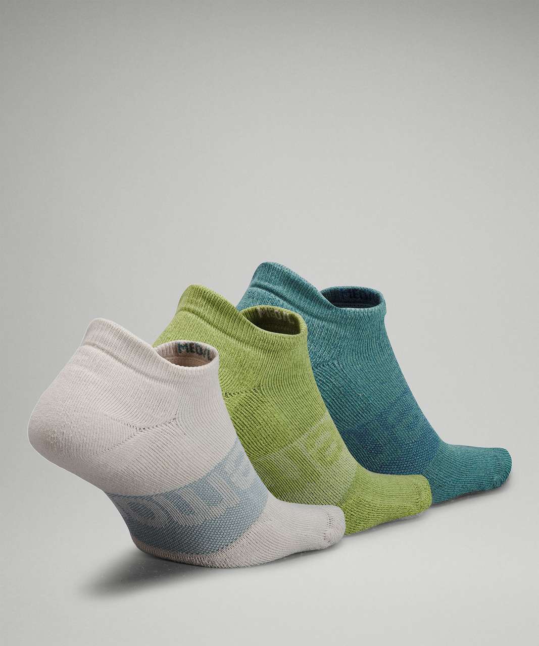 Lululemon Daily Stride Low-Ankle Sock 3 Pack - Natural Ivory / Green Foliage / Tidewater Teal
