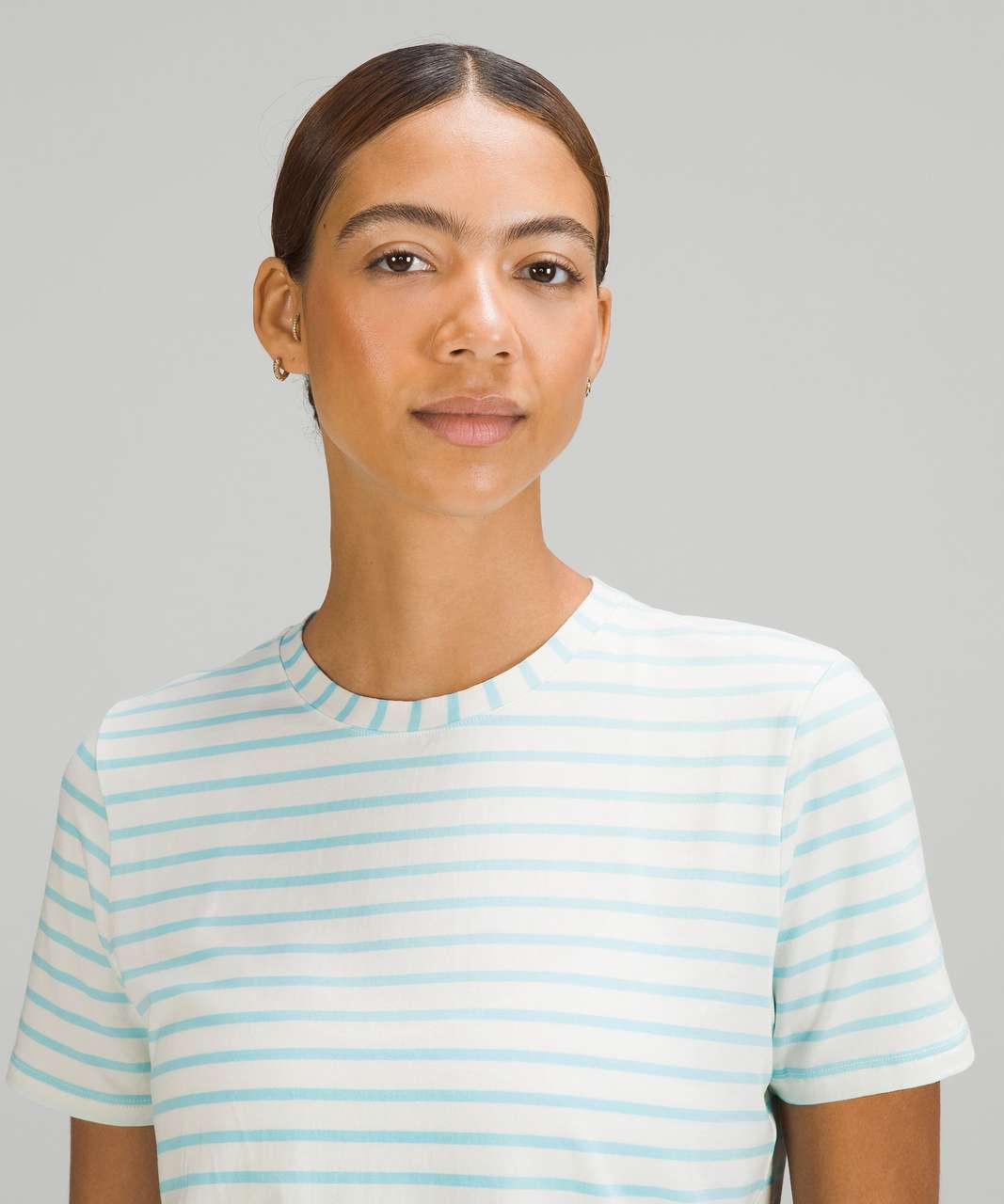 Lululemon Love Crew T-Shirt - Yachtie Stripe Antique White Icing Blue