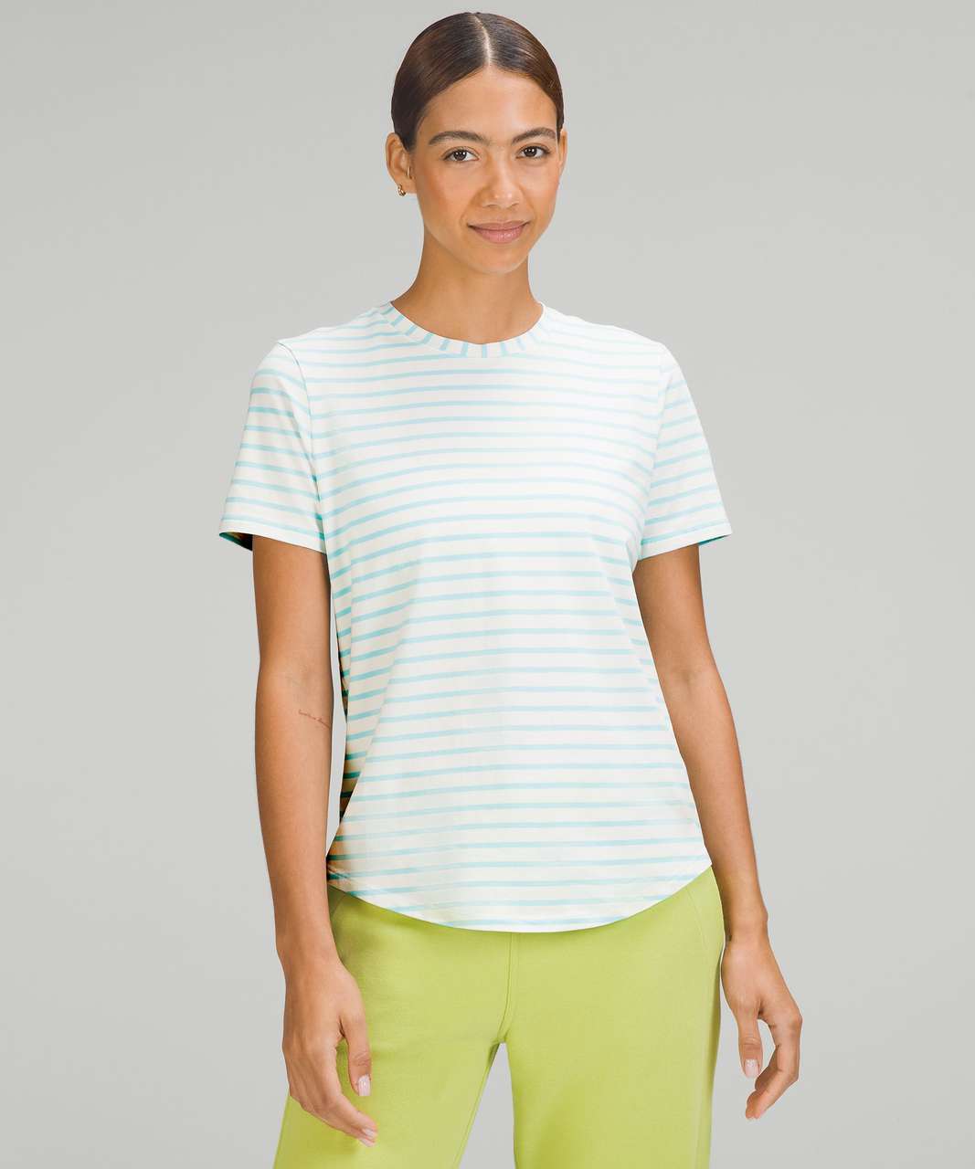 Lululemon Love Crew T-Shirt - Yachtie Stripe Antique White Icing Blue