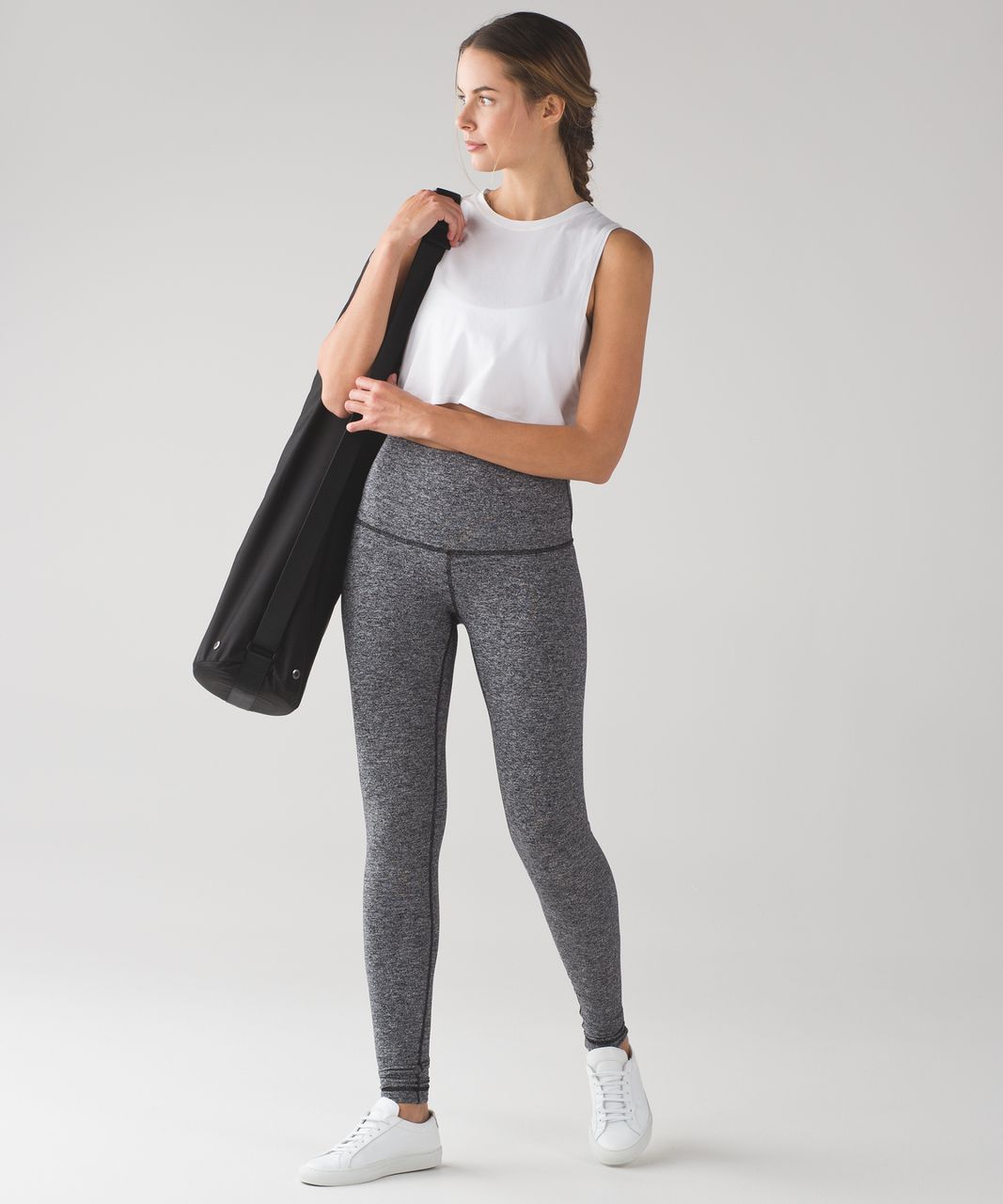 Lululemon Wunder Under Pant (Hi-Rise) - Heathered Herringbone Heathered  White Slate - lulu fanatics