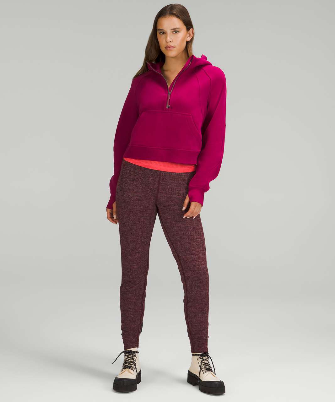 Lululemon Scuba Oversized Half-Zip Hoodie - Pomegranate - lulu