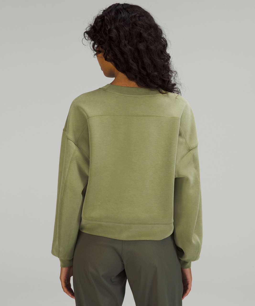 Lululemon Perfectly Oversized Cropped Crew *Softstreme - Bronze Green