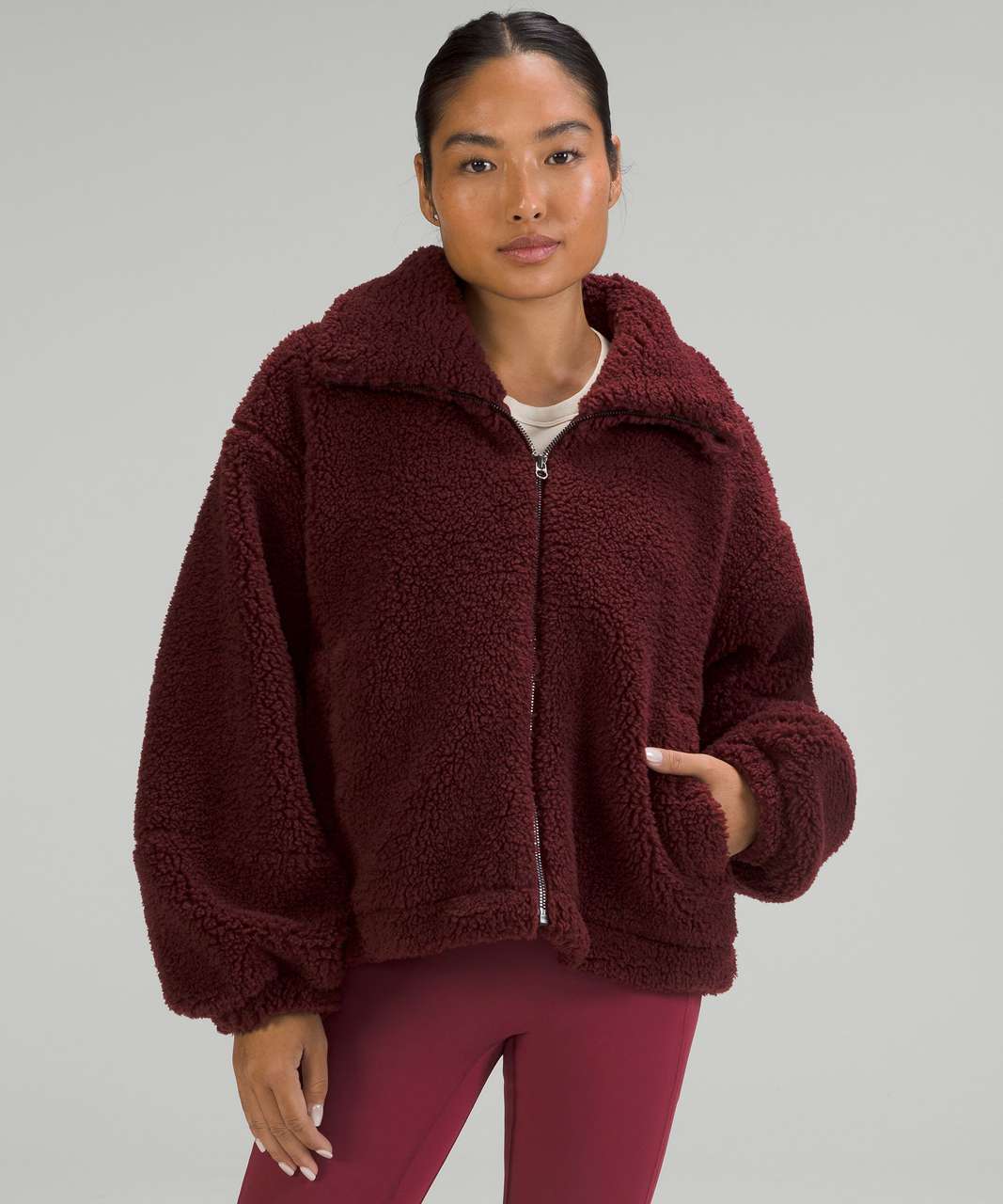 Lululemon Cinchable Fleece Zip-Up - Red Merlot