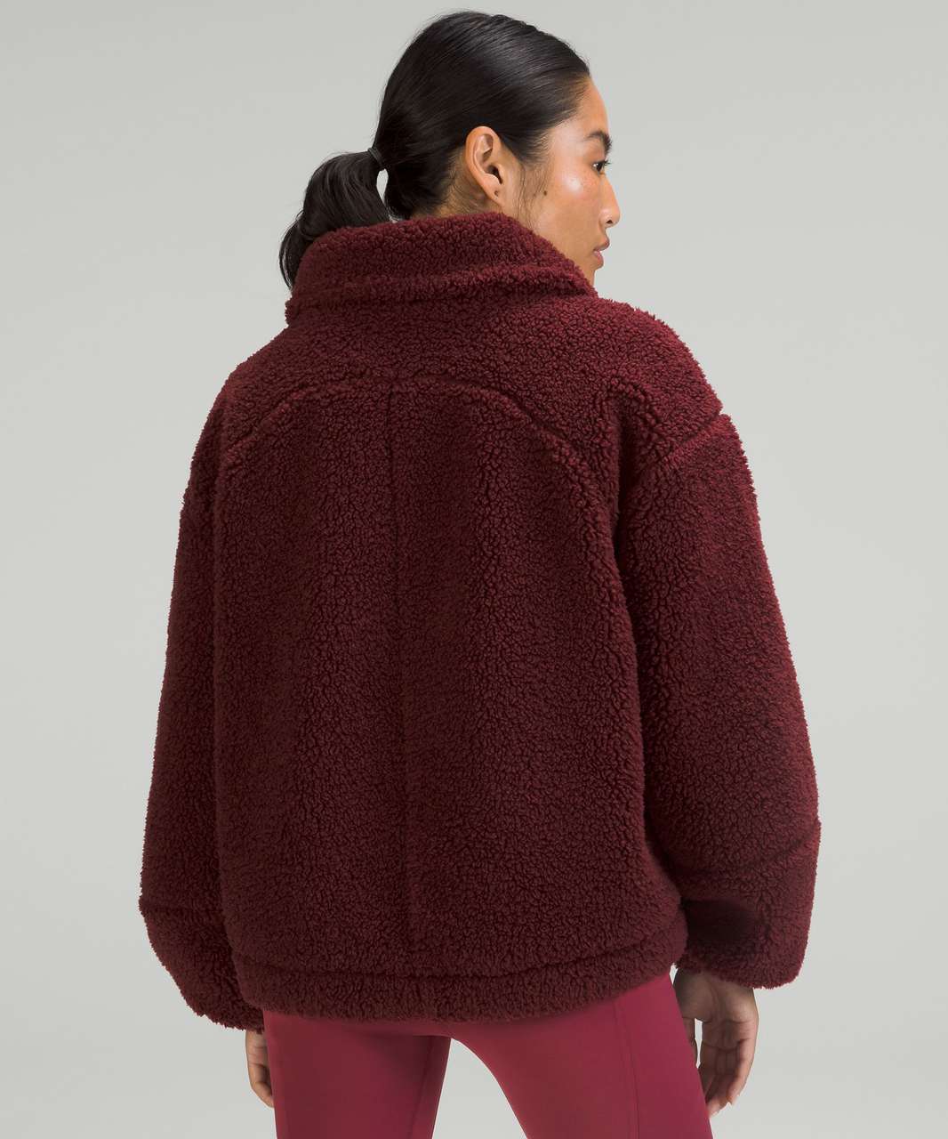 Lululemon Cinchable Fleece Zip-Up - Red Merlot - lulu fanatics